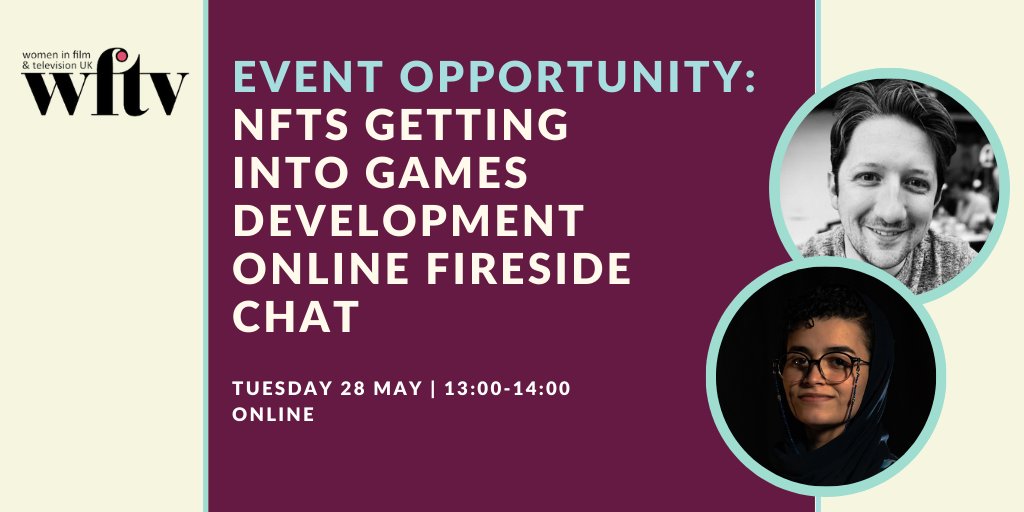 The @NFTSFilmTV is inviting WFTV members to join this Q&A about the Games industry with BAFTA-winning Games designer, @_rafifk & independent Games Company founder, Nick McKenzie with Andre Van Rooijen sharing career advice & skills. Find out more here:bit.ly/NFTS_gaming