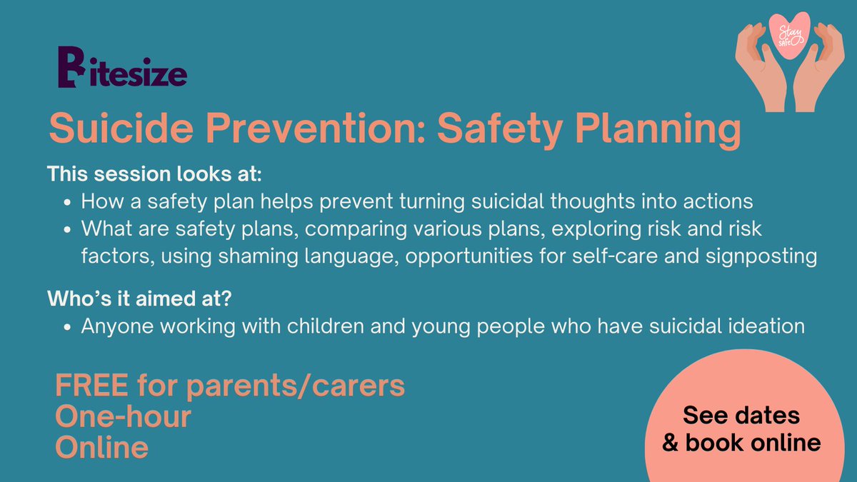 FREE Bitesize #LivCAMHS training for parents/carers and professionals. 
📆05/06/2024
🕐12:30 pm - 3:00pm
Book your place here - liverpoolcamhs.com/events/safety-…