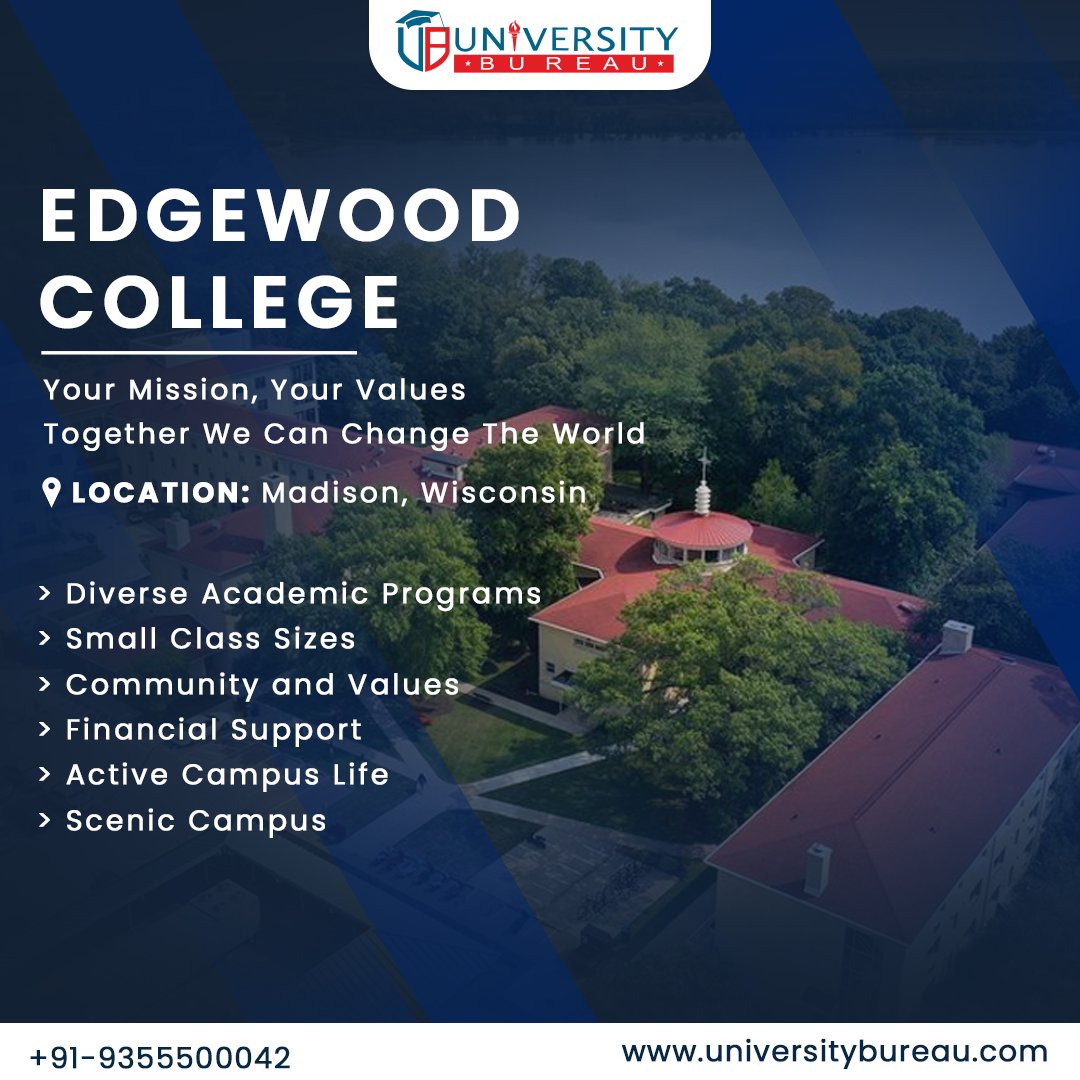 Edgewood College offers a unique blend of academic excellence, ethical education, and a supportive community, all within the stunning backdrop of Madison, Wisconsin. 🇺🇸
.

#StudyInUSA #studyinusa #studyinusa2024 #studyinusaforindians #studyinusawithoutielts 

 #VarshaTaiWave