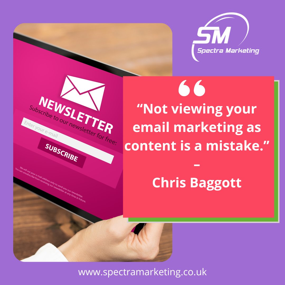 💡 "Not viewing your email marketing as content is a mistake." - Chris Baggott, CEO of Compendium 💡
Your emails aren't just messages in an inbox; they're powerful pieces of content waiting to make an impact! 
#EmailMarketing #contentstrategy #impactfulmessaging #digitalmarketing