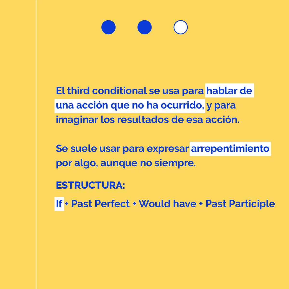 thatsenglish's tweet photo. Hoy te enseñamos a usar el third conditional en inglés👇
¡Guarda este post y ponte a practicar!
#ThatsEnglish #Grammar #Conditionals #ThirdConditional #AprendeInglés https://t.co/PDzUcN87lY