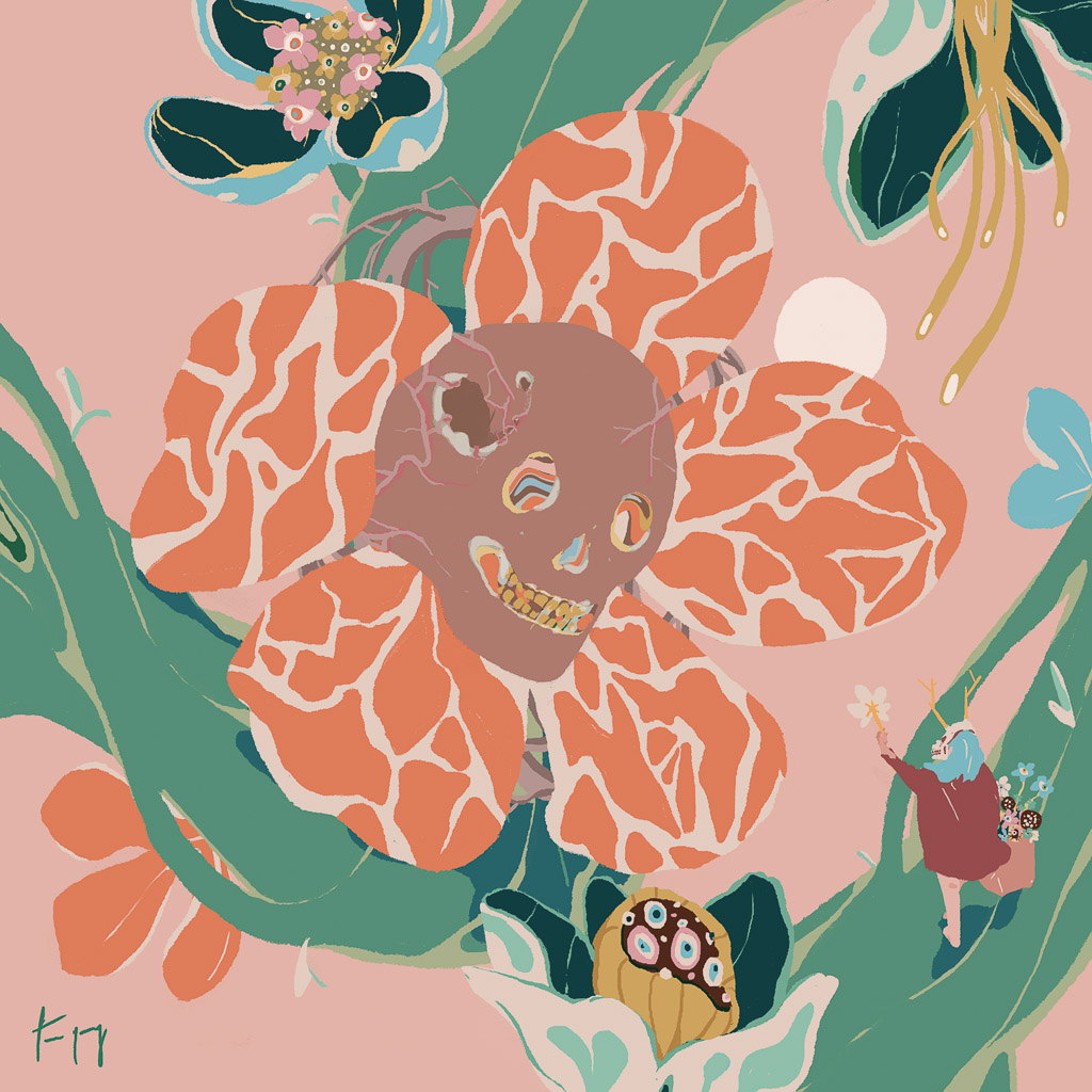 'Porcelain Sun'
A  flower's  whisper  to  the  garden  of  reflection.
-
What actually began as a mother's day painting veered off into a reflection about paternity, fragility, innocence, and wonder. 
-
Minted on <a href="/SuperRare/">SuperRare</a> 
#art #illustration