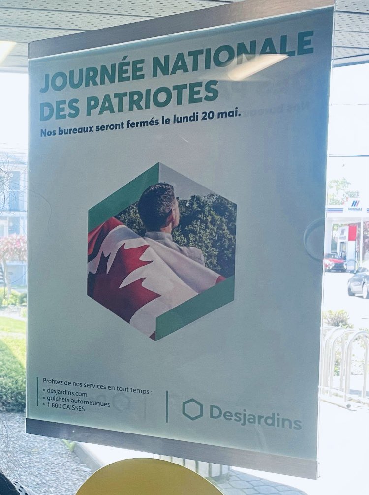 Le ou la pauvre qui a fait cette bonne joke de drapeau va subir les foudres des nationaleux 🤦‍♂️... (même si Desjardins  est la 'banque' fétiche des séparatistes).