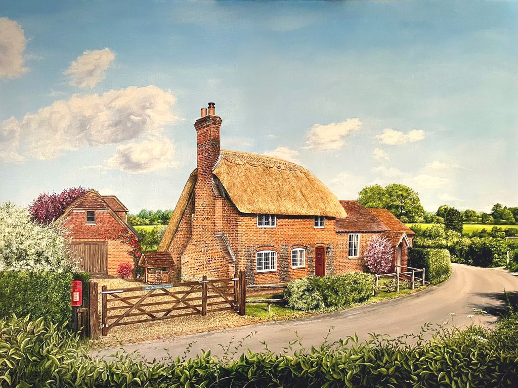 SOLD - recent commission piece. #fineart #artist #cottage #oilpaint #countryside