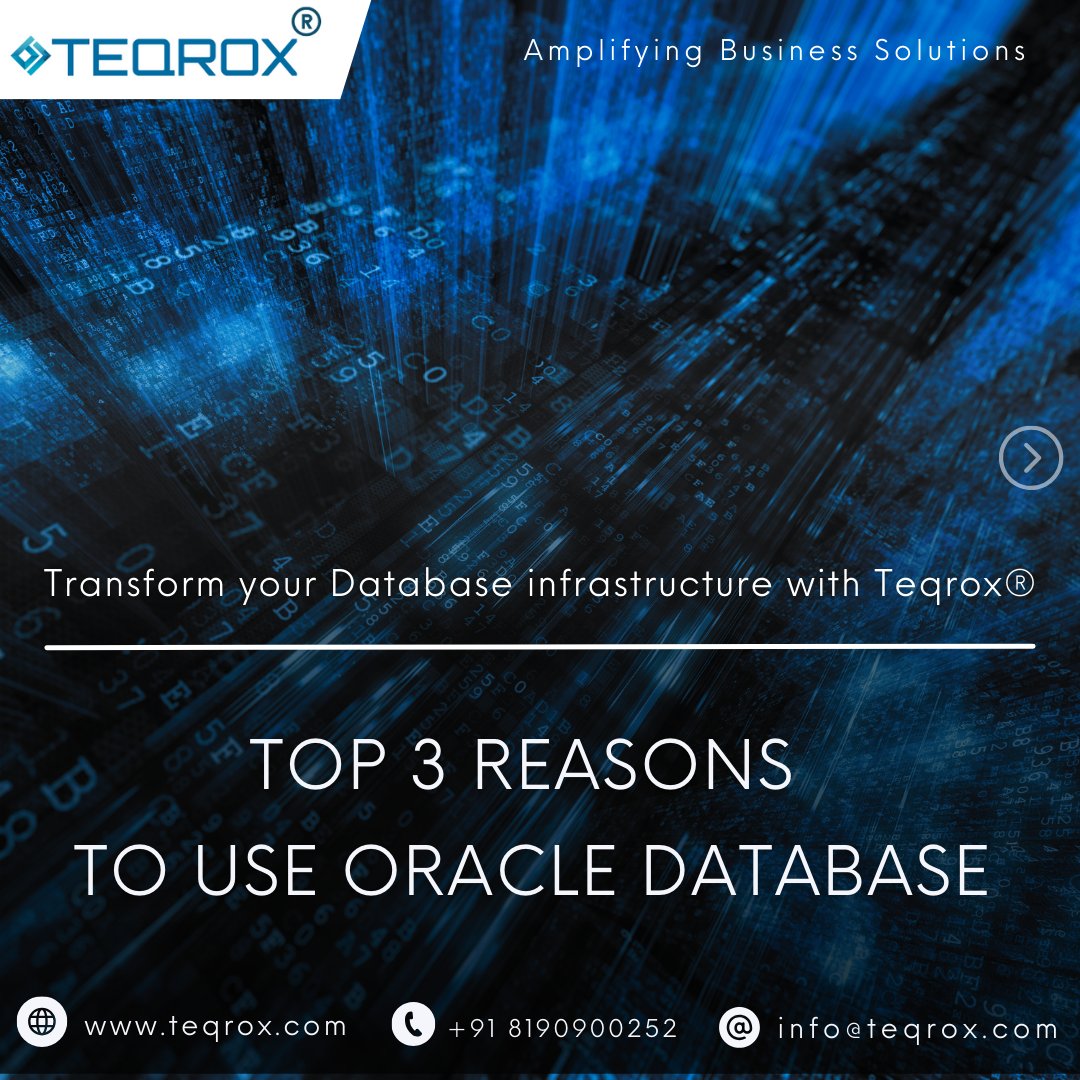 Teqroxsolutions's tweet image. 🚀 Elevate your data strategy with Oracle Database
🧑💻 Discover why Oracle Database is the choice for leading businesses
#databasemanagement #oracle #oracledatabasemanagement #datasolutions #datainfrastructure #informartiontechnology #teqrox