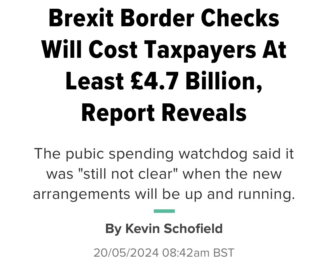 @Haggis_UK The UK government is now having to erect border checks as a direct consequence of Brexit which will incur a £4.7bn hit to the economy #PoliticsLive