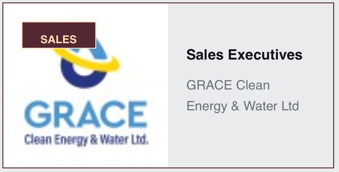 Grace Clean energy & Water Limited are looking for Sales Executives Details: jobnotices.ug/job/sales-exec…