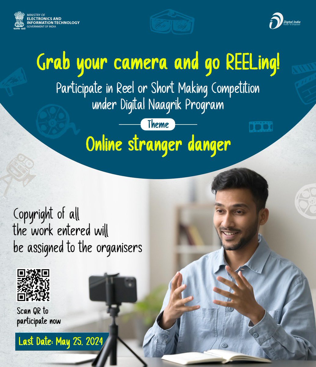 Are you a content creator? Participate in the Digital Naagrik Programme’s reels & youtube shorts making competition to explore your creativity with #cybersecurity. #DigitalIndia #cybersurakshitbharat @GoI_MeitY @InfoSecAwa