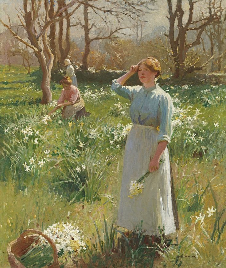 On this day in 1874, Harold Harvey was born.
Harold Harvey was one of the few Cornish-born artists associated with the Newlyn Colony and the Lamorna Artists. He was the son of a bank manager and grew up in Penzance in the 1870s, just when the area was becoming an artistic haven.