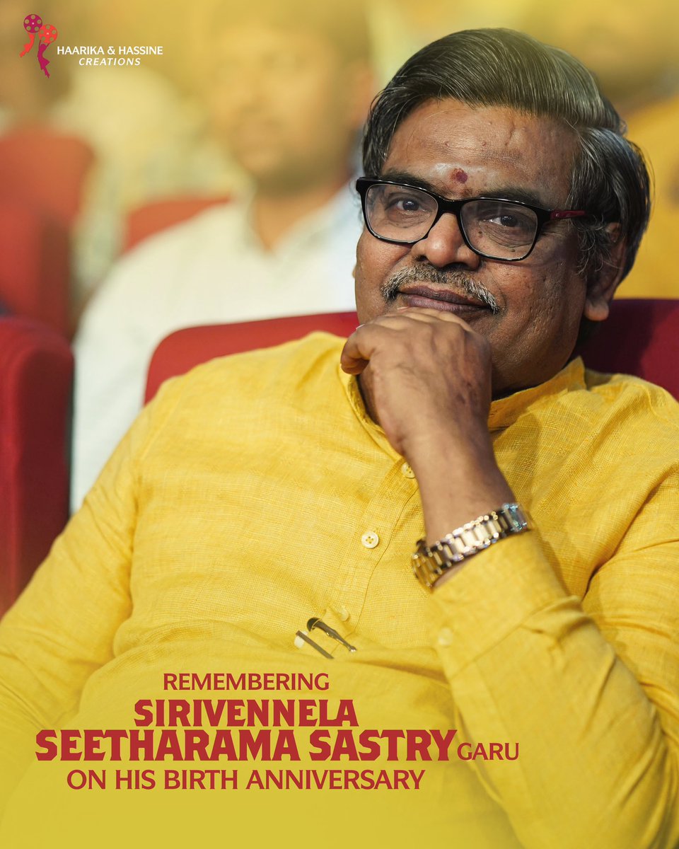 Remembering one of the greatest lyricists from Telugu Cinema, Shri #SirivennelaSeetharamaSastry garu on his birth anniversary. 🙏🏻✨