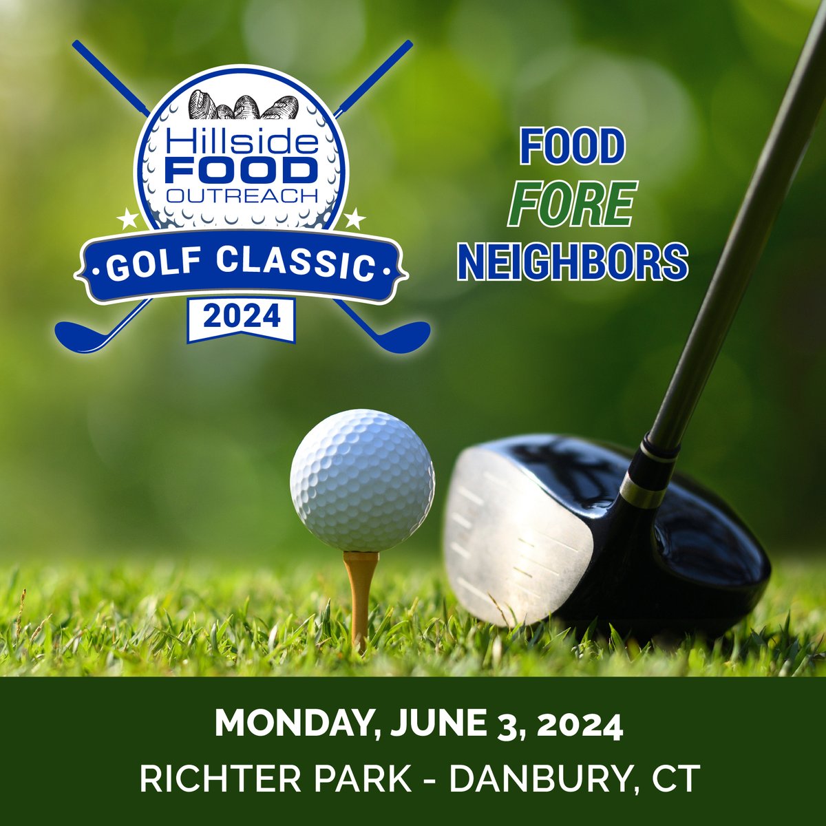 Join us on June 3rd for the Hillside Food Outreach Golf Classic at <a href="/RichterParkGC/">Richter Park GC</a> in Danbury. The event includes lunch, driving range practice, shotgun style round of golf, contests, prizes, and dinner. Sponsorships are still available: tinyurl.com/HillsideGolf