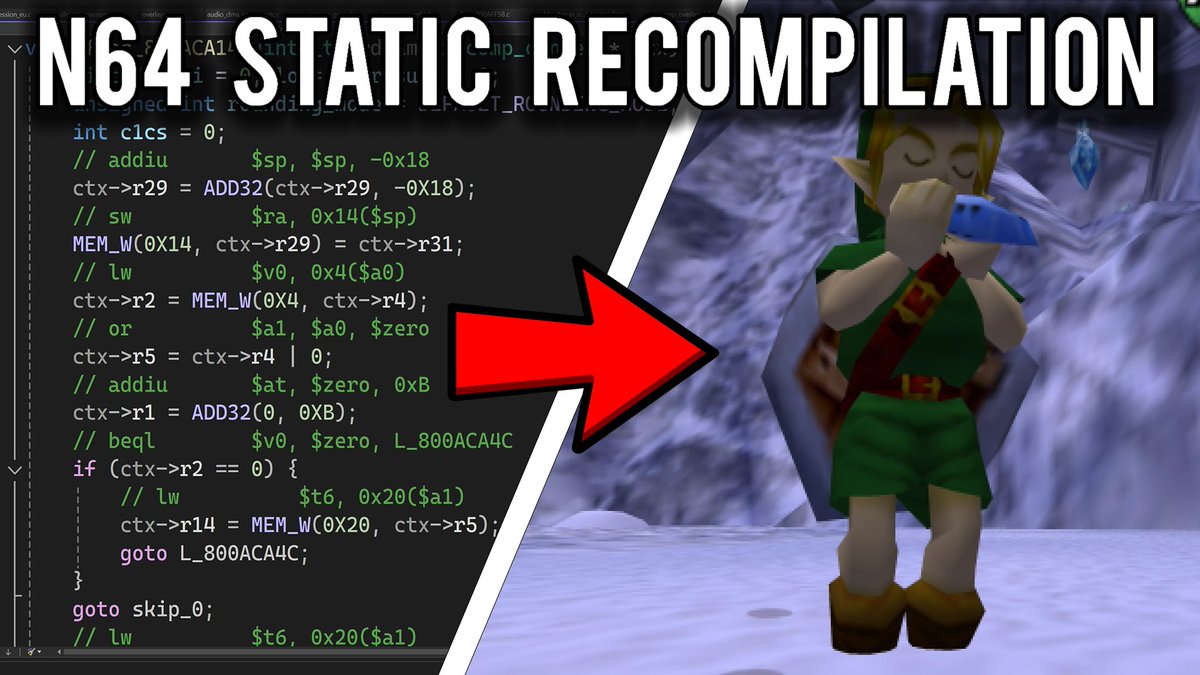 ModernVintageG's tweet photo. New Video - N64 recompilation is here - and its looking good! 

Watch Here : https://t.co/SZYDYLsSmb 

#N64 #Recompilation https://t.co/GnqKwgEMSD