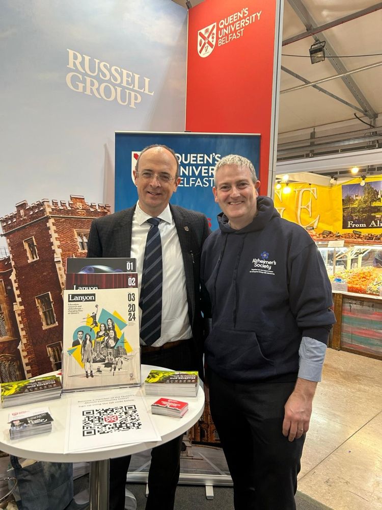 Our Director for Alumni Engagement and Philanthropy Eddie Friel caught up with staff and alumni @balmoralshow. Good to see former students Martin Reilly of @alzheimerssoc and former engineering student Jonathan Smyth of @Veolia.