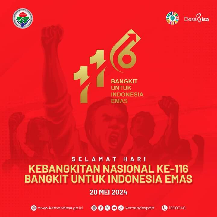 MerantiSlp24343's tweet photo. Selamat memperingati Hari Kebangkitan Nasional, #SobatDesa.

Mari tingkatkan semangat bangkit pulih bersama dari berbagai tantangan dunia, berkontribusi untuk negeri dan merajut masa depan.

Bangkit untuk Indonesia Emas!

#HariKebangkitanNasional
#Harkitnas116
#KemendesPDTT https://t.co/5gVFHogOAN