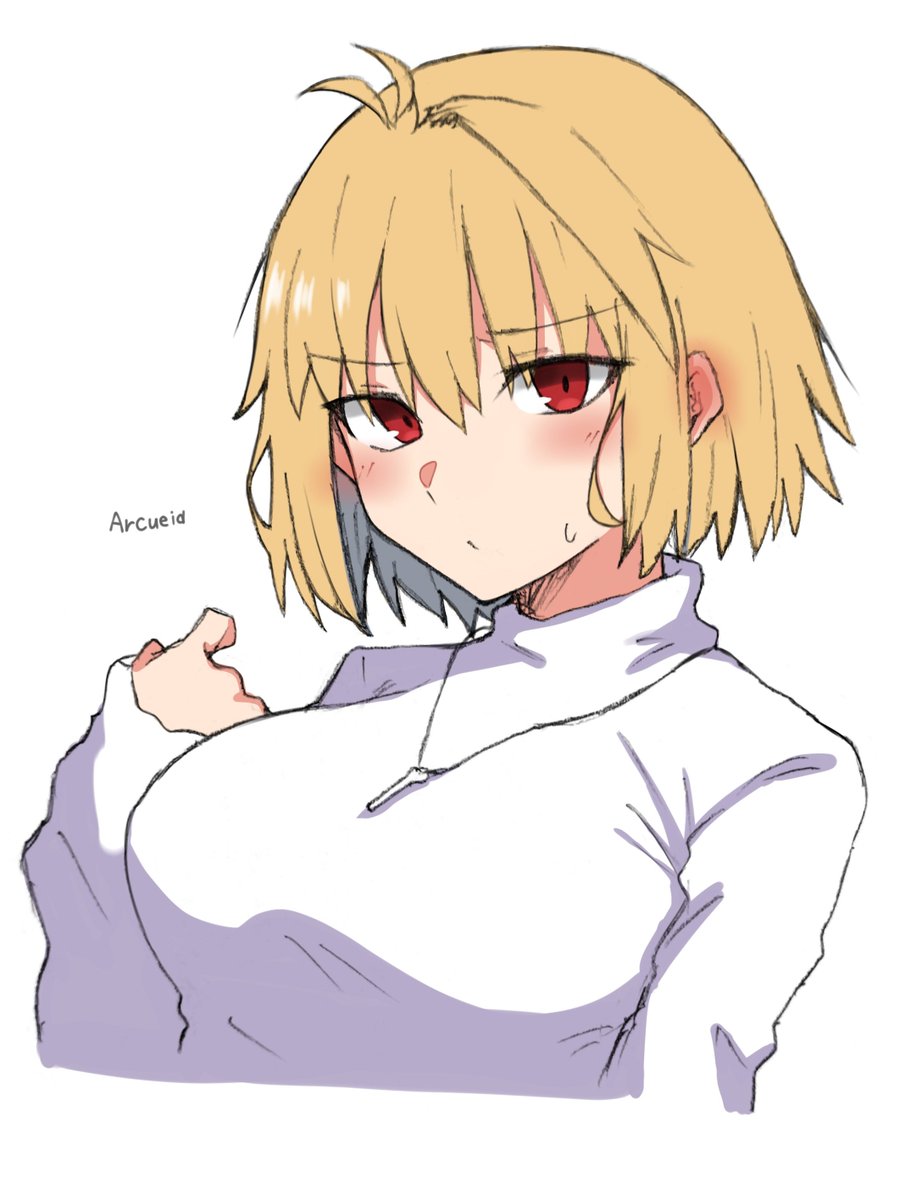 arcueid brunestud 1girl solo breasts looking at viewer blush short hair simple background  illustration images
