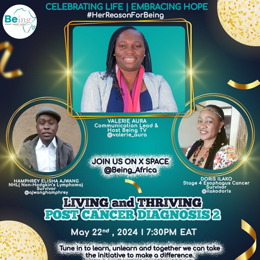 SAVE THE DATE When: Wed 22nd May 2024 Time: 19:30 pm EAT Where: @XSpaces What: #HerReasonForBeing Topic: Living and Thriving Post Cancer Diagnosis 2. Speakers: @ajwanghamphrey & @IlakoDoris Tune in to learn, & unlearn. #CelebratingLife #EmbracingHope x.com/i/spaces/1brjj…