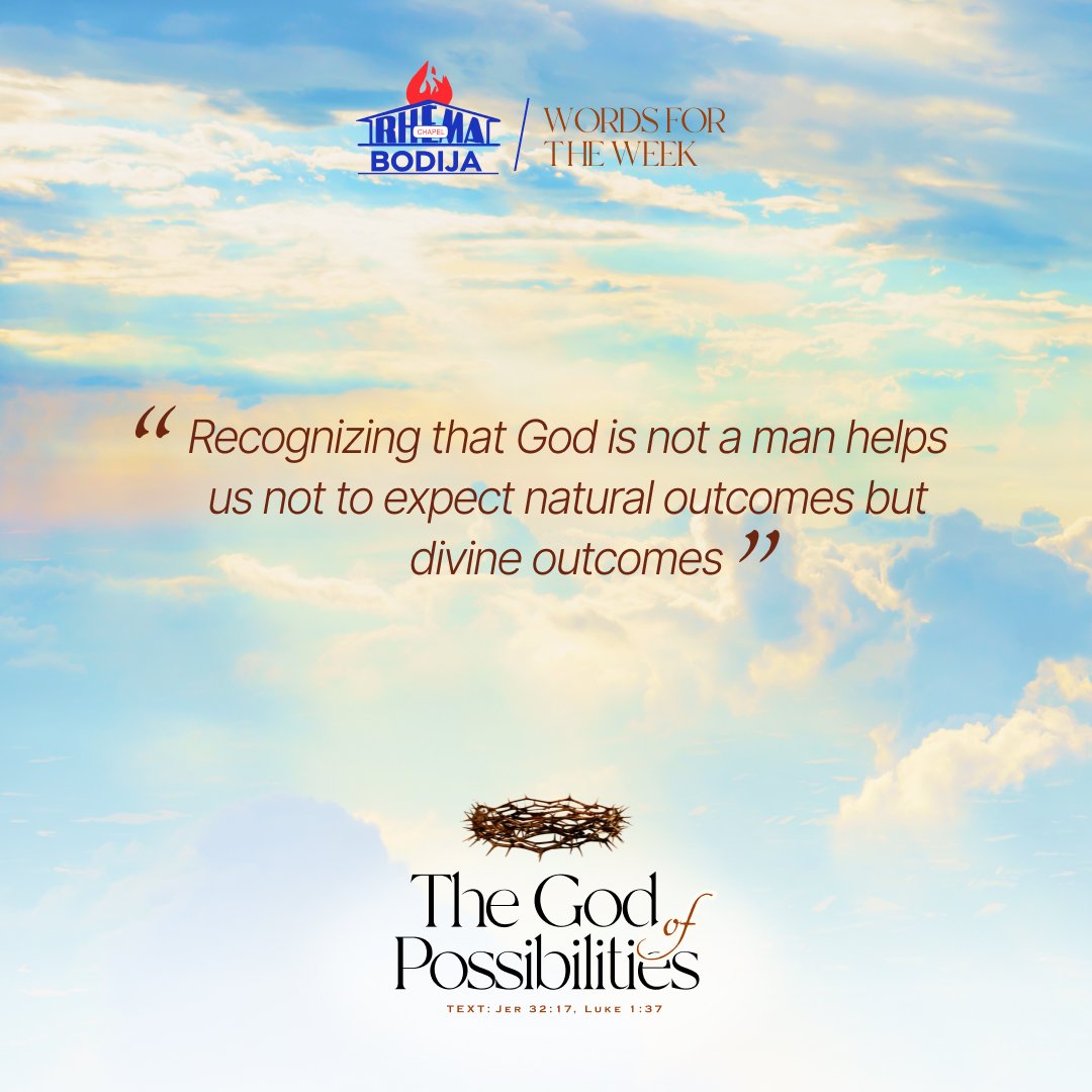 rhemabodija's tweet photo. In everything that you do, recognize that God is not a Man. Do have a blessed week ahead. 

#GodisnotaMan
#RhemaBodija 
#Outpouring https://t.co/NiV0l7zTyK
