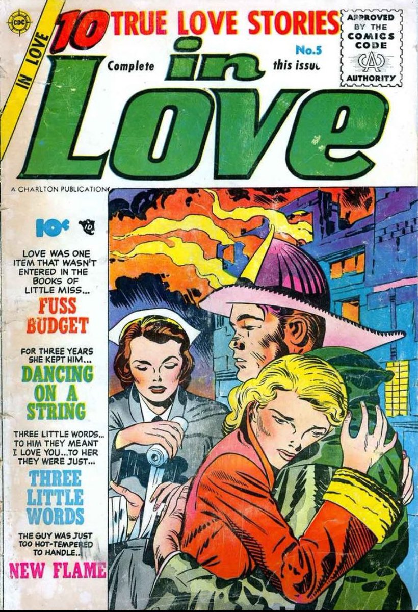 Daily Kirby Romance Cover! May, 1955 Charlton Kirby inks Joe Rosen letters #romancecomic #comics #JackKirby