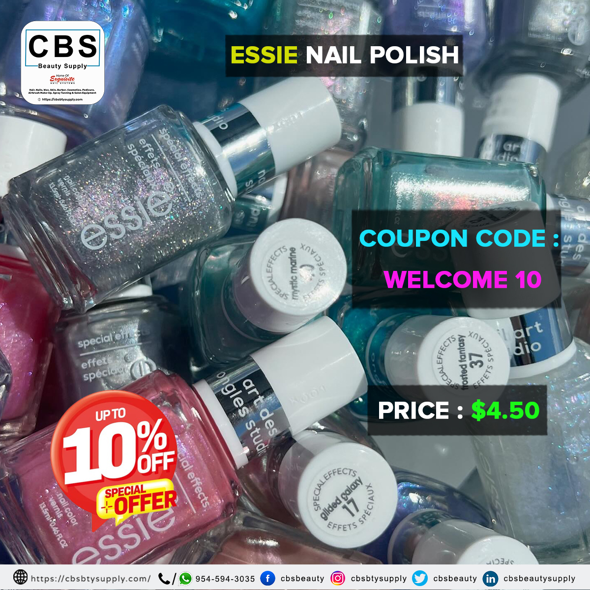 🌐 cbsbtysupply.com/product-catego…

Category Name : Essie Nail Polish

Get premium quality products at CBS Beauty Supply with good discounts

#cbsbeautysupply #beautyindustry  #essienailpolish #barberchairs #andisclippertrimmer #HAIRPEARLEYELASH #babylisspro #essienailpolish
