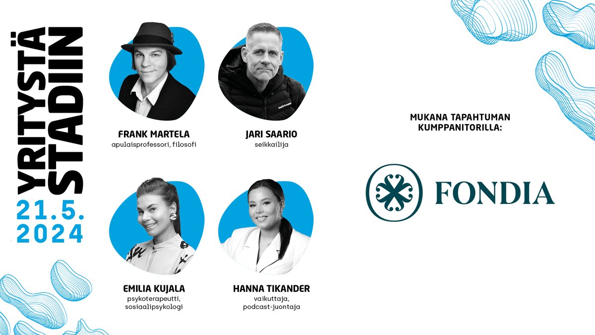 Pääset tapaamaan maksuttomassa Yritystä Stadiin –tapahtumassa huomenna 21.5. Fondian (<a href="/fondia/">Fondia</a>), joka tarjoaa yrityksille asiantuntevaa neuvontaa ja lakipalveluja. Ilmoittaudu mukaan tapahtumaan: yritystastadiin.fi #YS24 #yrittäjät