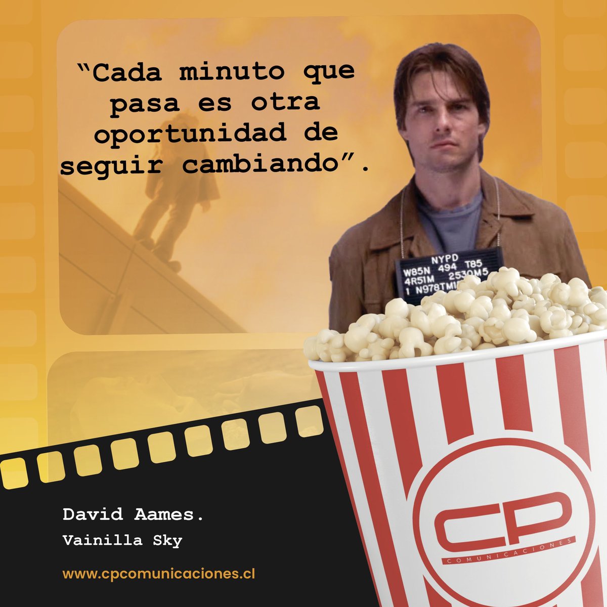 ¡En CP Comunicaciones te invitamos a descubrir tu Inspiración Semanal! 🌟

Dale un impulso a tu día con nuestra frase motivacional de los lunes. 🎬

Descubre la sabiduría de aquella película 📽️ que puede cambiar tu perspectiva y encaminarte hacia el éxito. 🌈

¡Acompáñanos en