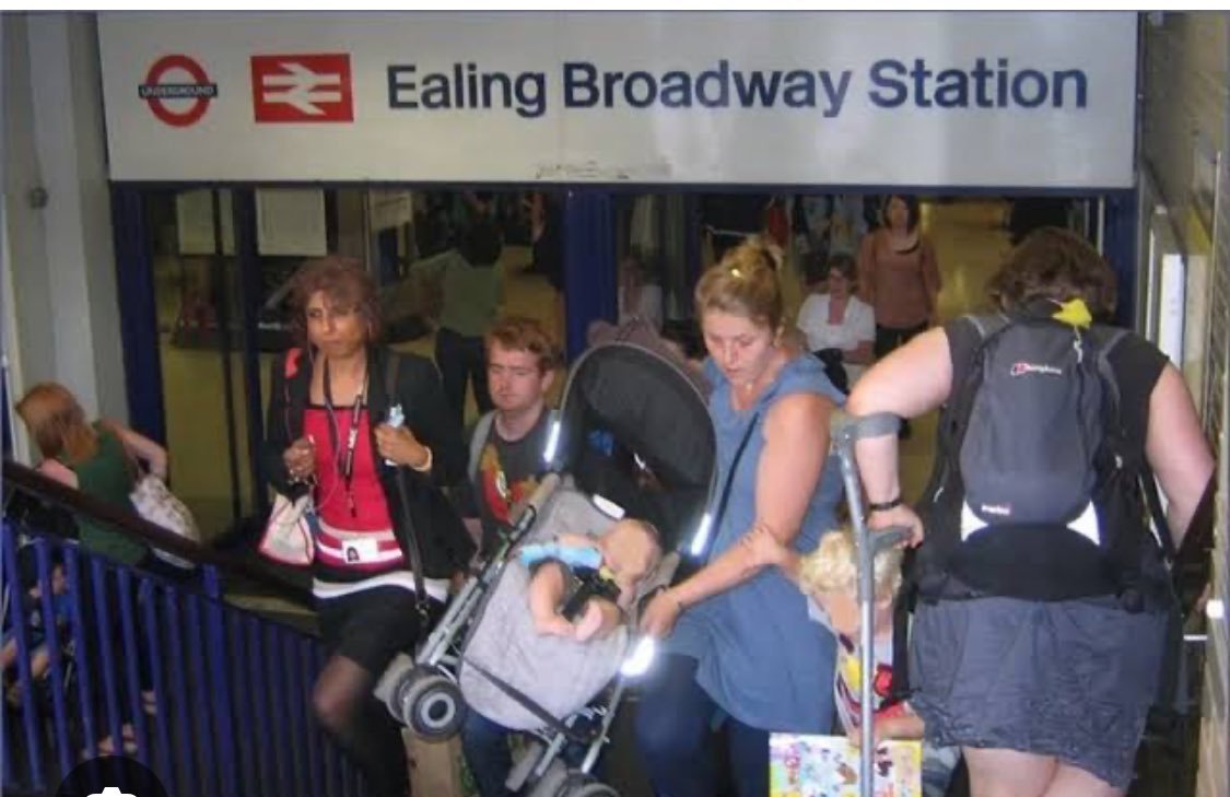 So much nicer now Ealing Broadway is step free access and even has a piano so commuters can be entertained by fellow station users on way to trains these days. Now and then: