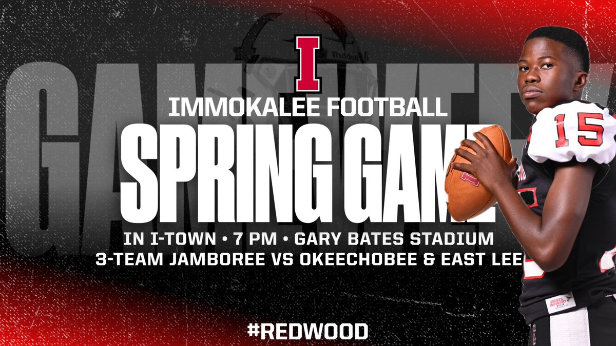 Game Week Baby‼️🏈 Start planning for your Thursday Night under the Lights! Preview the 2024 Immokalee Indians‼️🔴⚪️ #Spring24 #Phase2 #COMMITTED #Redwood