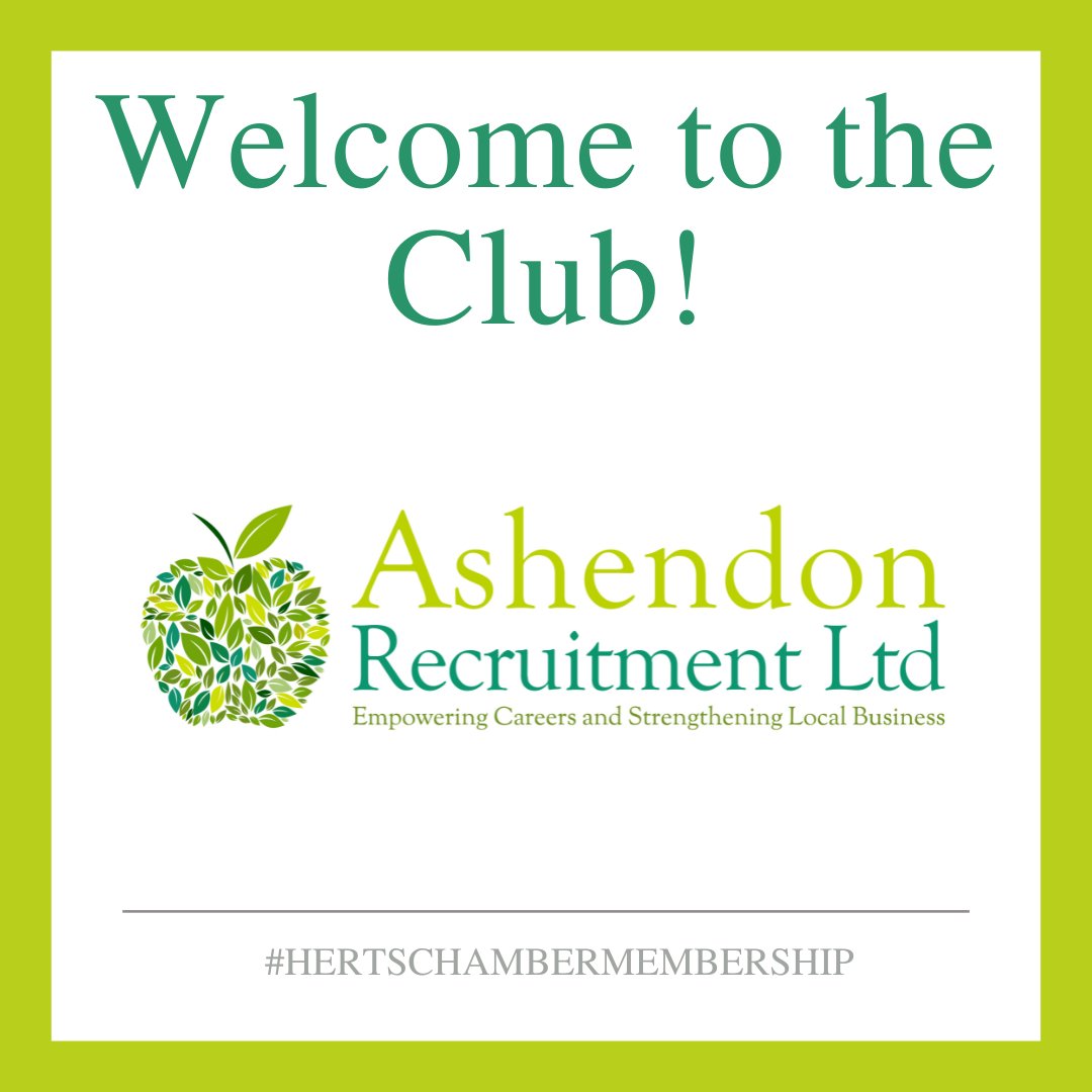 Welcome to the Herts Chamber, Ashendon Recruitment Ltd👏 Celebrating 25 years of empowering careers and strengthening local businesses, Ashendon recruitment are the best choice for local recruitment services.