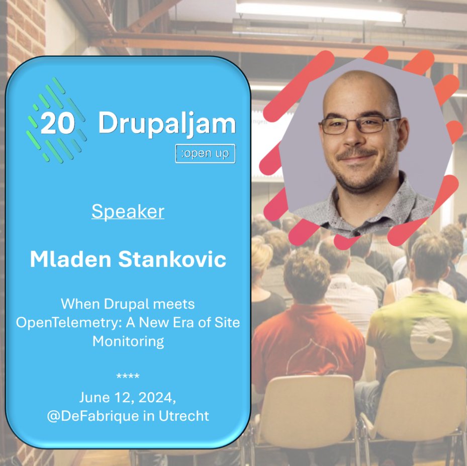 Don't miss Mladen Stankovic's session at Drupaljam :open up! Learn how integrating Drupal with OpenTelemetry can enhance site reliability. Secure your tickets now! tinyurl.com/66e52atn 

#Drupaljam #SiteMonitoring #OpenTelemetry