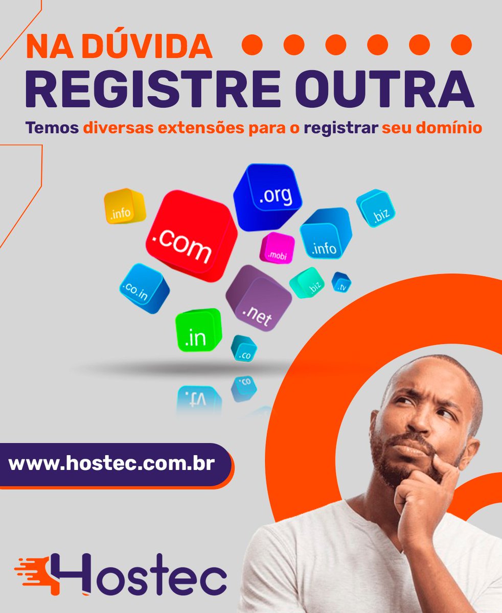 H0stec's tweet photo. Está na dúvida de qual nome de domínio registrar?
Visite: https://t.co/HuMezhhR9t e conheça mais de 100 extensões disponível para você registrar o domínio da sua empresa!
#domain #dominio #hosting #hostec #wordpress #sites #site #lojas #ecommerce #empresas #empreendedores https://t.co/b2Or2Twcr0