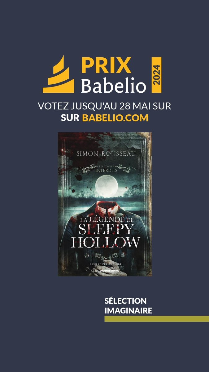 SimonRousseau's tweet photo. Il est encore temps de voter pour mon Sleepy Hollow si le cœur vous en dit ! 😁

https://t.co/4K1RLSnDe7

#babelio #litterature #lescontesinterdits https://t.co/HLS143wUFc