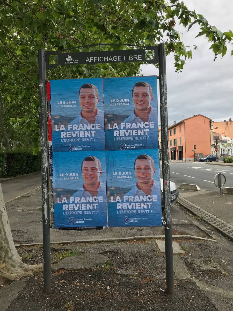 Les militants du Rassemblement national de l’Aude sont mobilisés à Carcassonne ! 
Le 9 juin, un seul jour, un seul tour, un seul vote : Jordan Bardella ! #VivementLe9Juin