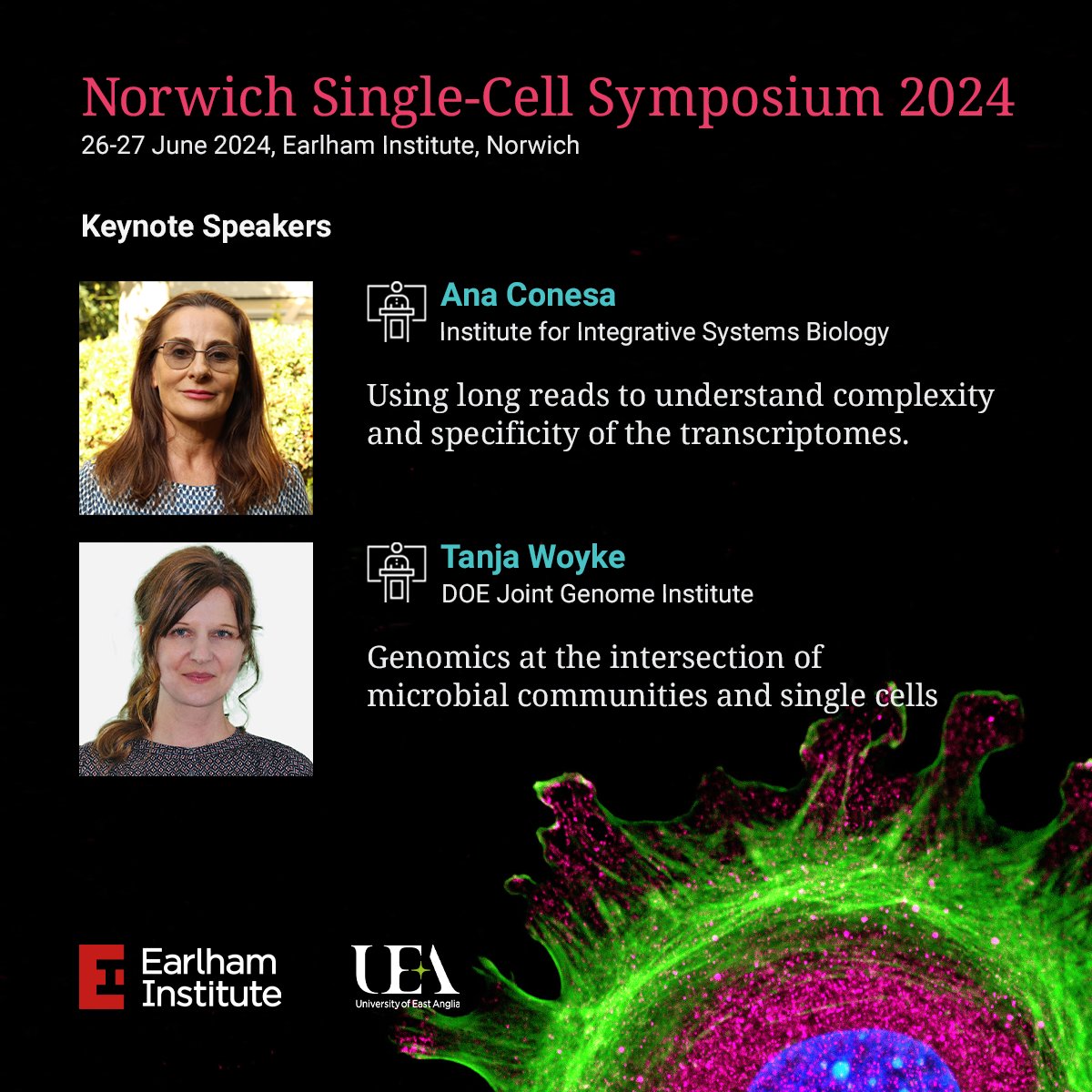 Take a look at our amazing speakers for this year's Norwich #SingleCell Symposium! They'll be discussing their latest research and applications across the single-cell and #spatial field. #EISingleCell24 Registration closes soon! ➡️ okt.to/oE3ILU
