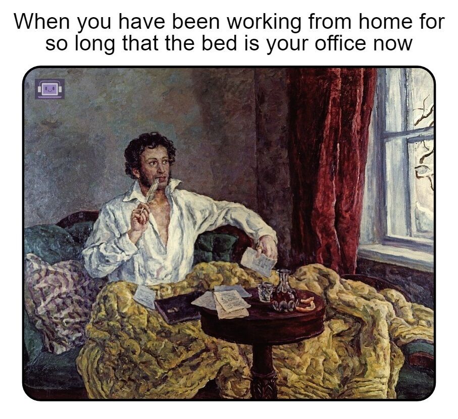 The perks of working from home: transforming my bed into the ultimate ergonomic office chair.
#meme #funny #humor #lol #memes #funnymemes #bestmemes #work #freshmemes #lmao #dankmemes #memesdaily #edgymemes #art #dank #love #dankmeme #comedy #offensivememes #instagram #fun