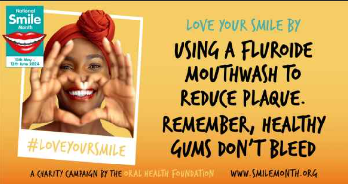 During National Smile Month, four key messages for better oral health: 🦷 Brush teeth for two minutes 🦷 Clean between your teeth and use mouthwash every day 🦷 Cut down on sugary foods and drinks 🦷 Visit a dentist regularly 👉 dentalhealth.org/how-to-clean-y… #NationalSmileWeek