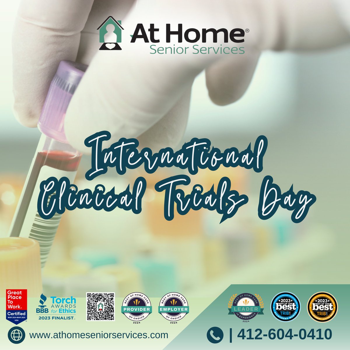 AtHomeSenior's tweet photo. To the volunteers and researchers making a difference in health care—Happy International Clinical Trials Day! #HopeInTrials #ScienceInAction https://t.co/7WImat9ROi