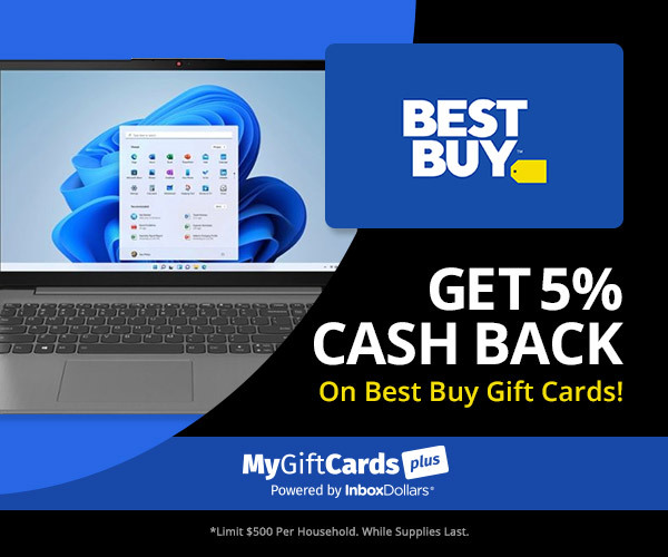 ⭐ WinIt Code! ⭐

Get 5$ Cash Back on Best Buy Gift Cards from MyGiftCardsPlus

➡️ Redeem the WinIt code MGC35 by 11:59pm CT.

mygiftcardsplus.com/buy/Best-Buy/?…