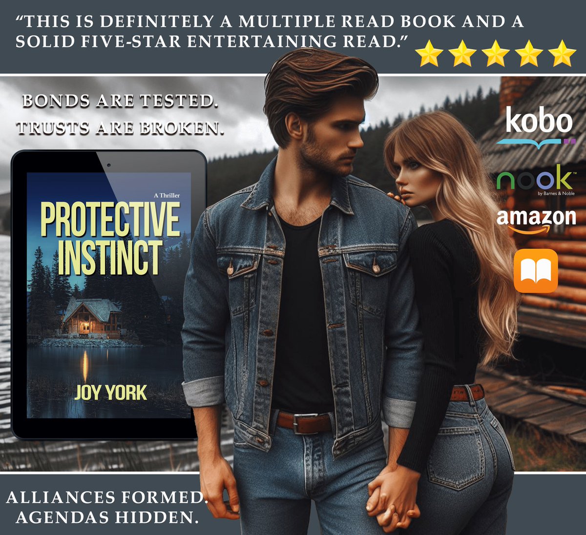 Protective Instinct: A Thriller Ebook on sale for #99cents til 6/16/2024. ⭐️ ⭐️⭐️⭐️⭐️ Review: “Author Joy York's novel Protective Instinct is a thrilling escape narrative blending suspense, crime, and intensive action.” #thriller #mystery #actionadventure