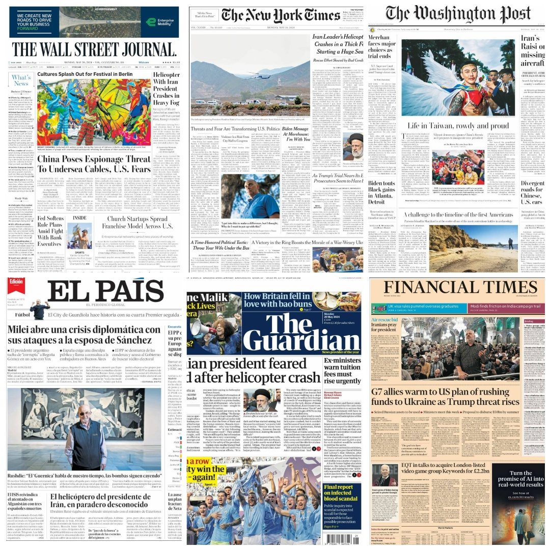 Periódicos en el mundo... #TheWallstreetJournal #Thenewyorktimes #Thewashingtonpost #TheGuardian #ElPaís #Financialtimes #news #newspaper #may20