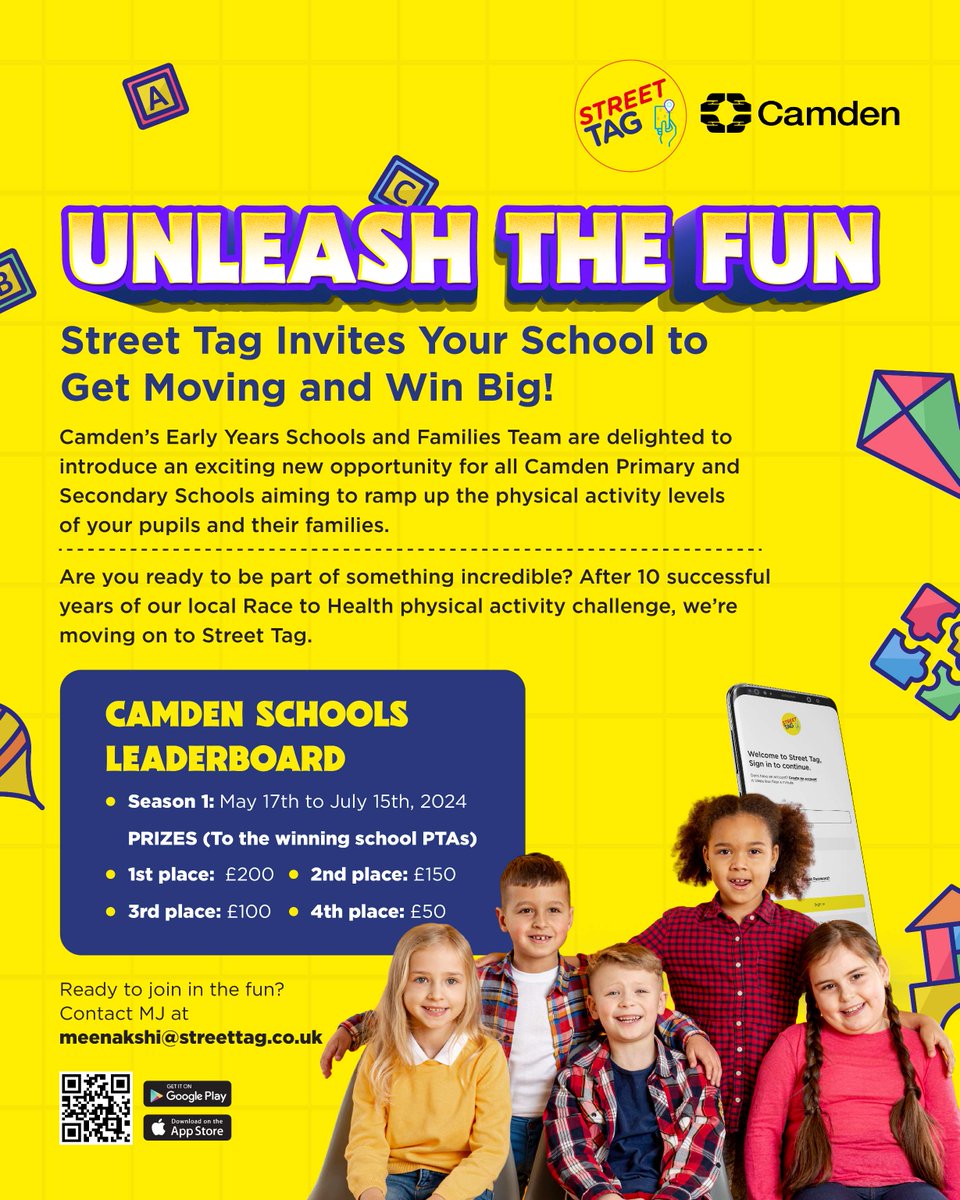 streettaghq's tweet image. 🎉 Exciting News Alert CAMDEN! 🚀 

Street Tag is Live in Camden! 🌟 
CAMDEN SCHOOLS LEADERBOARD
(To the winning school PTAs)
1st place:  £200
2nd place : £150 
3rd place: £100 
4th place: £50

💥 #StreetTagCamden #GetActive

Kindly Download the Street Tag App on the Play Store