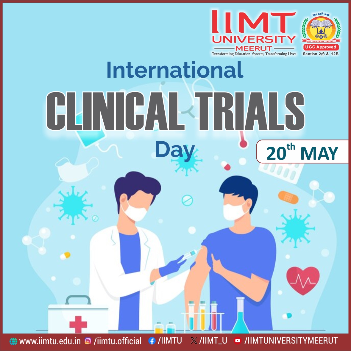 Happy International Clinical Trials Day! Your tireless efforts in testing new treatments keep us moving toward a healthier tomorrow. 

#InternationalClinicalTrialsDay #Healthcare #clinicaltrials 

#IIMTU #TransformingEducationSystem #TransformingLives 

#AdmissionsOpen2024