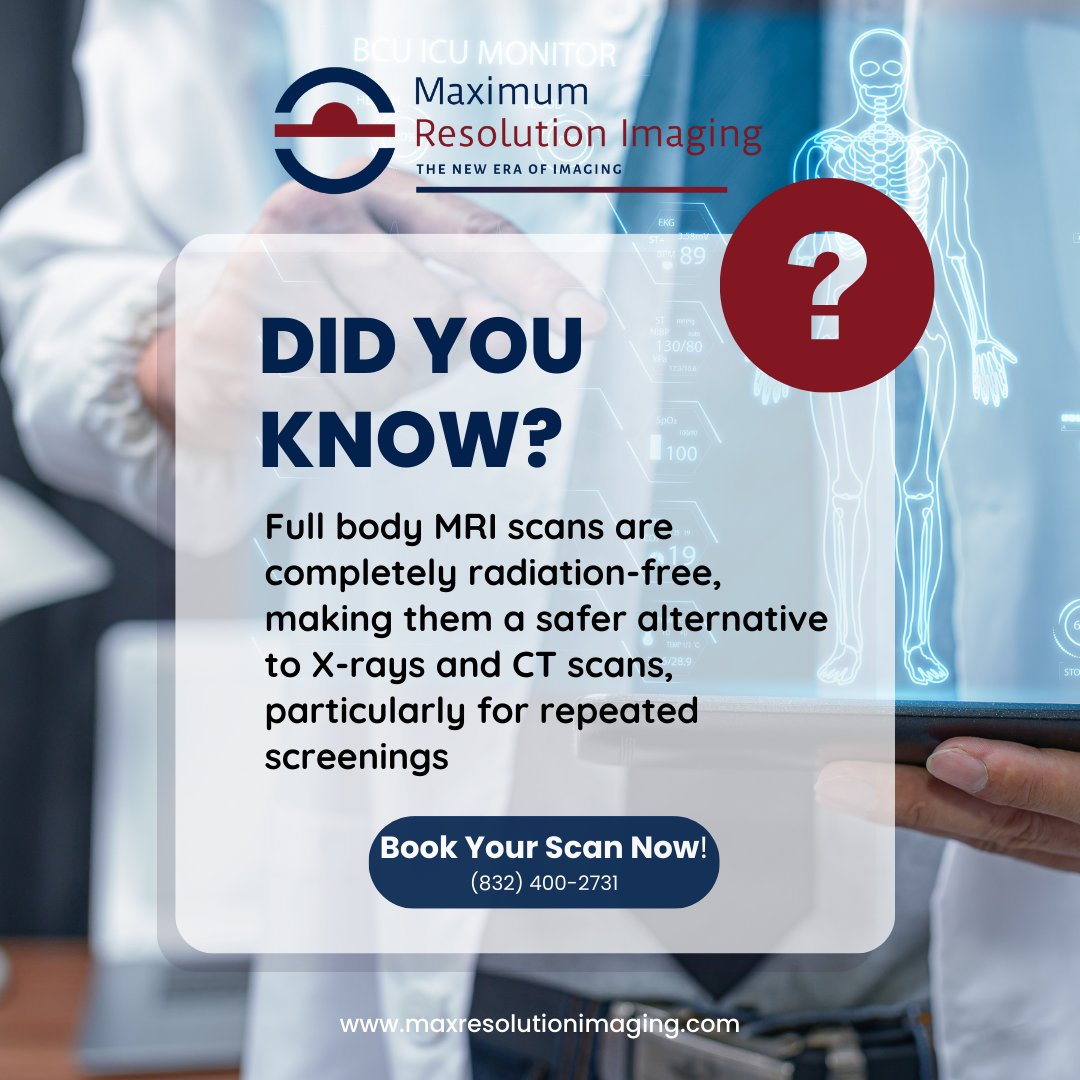 MaximumImaging's tweet image. Book appointment now! (832) 400-2731
#imagingcenter #hightech #fullbodyscan #mri #ctscan #medicalimaging