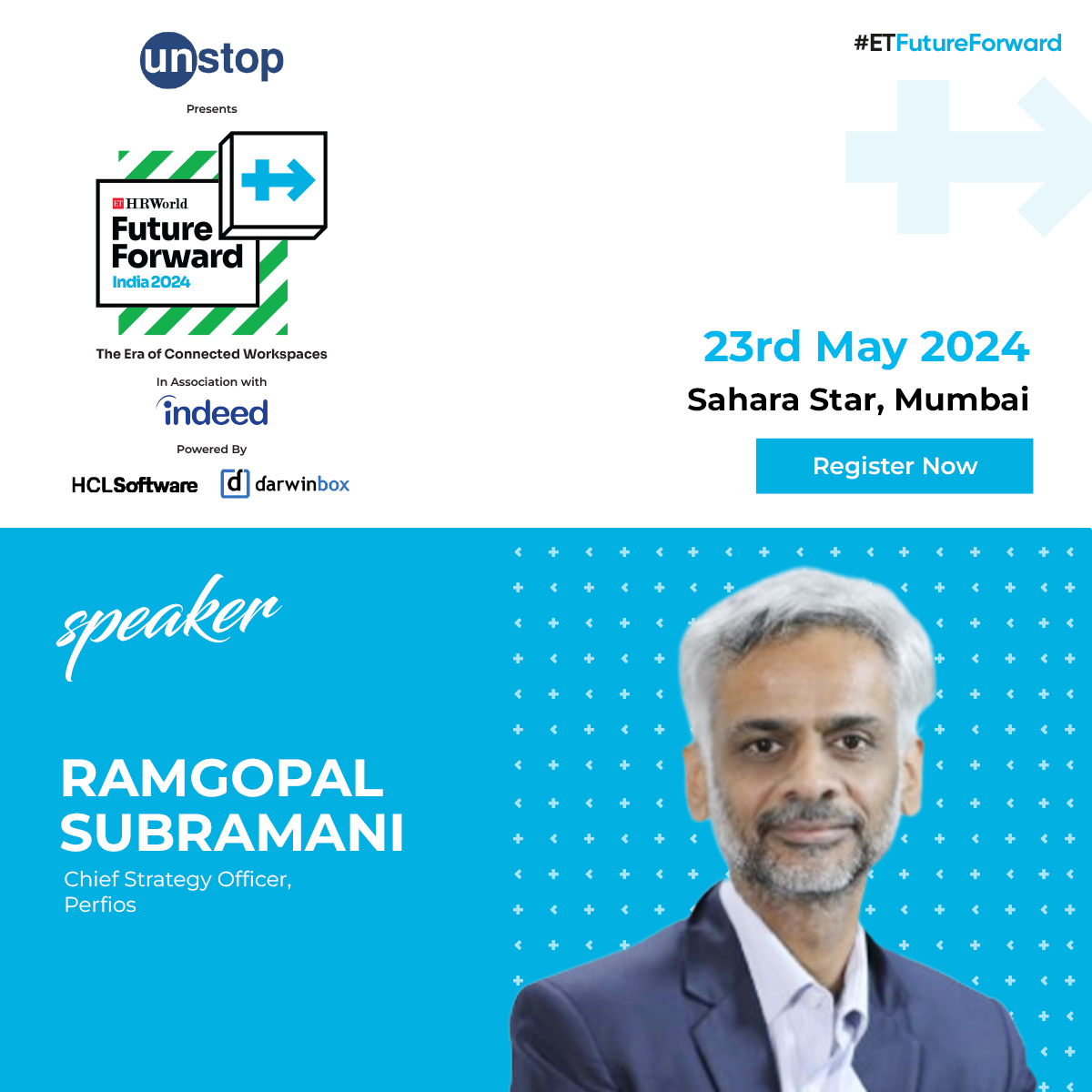 Join us in welcoming Ramgopal Subramani, Chief Strategy Officer, @Perfios to #ETFutureForward 2024!

Join us for an inspiring journey into the future of work!

Register Now: bit.ly/49oakZp

#ETHRWorld #EconomicTimes #Summit #HR #FutureOfWork #WorkplaceTransformation