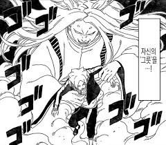 Code5629's tweet image. I feel like fused momo isnt nearly as strong as momo + kinshiki maybe because the way kinshiki was absorbed is unusual ( kinshiki could pressure  sasuke in 1v1 also naruto and sasuke are just hard counters to momo they also they had FOUR kages assisting)so fused momo&amp;gt;ishiki imo🙂
