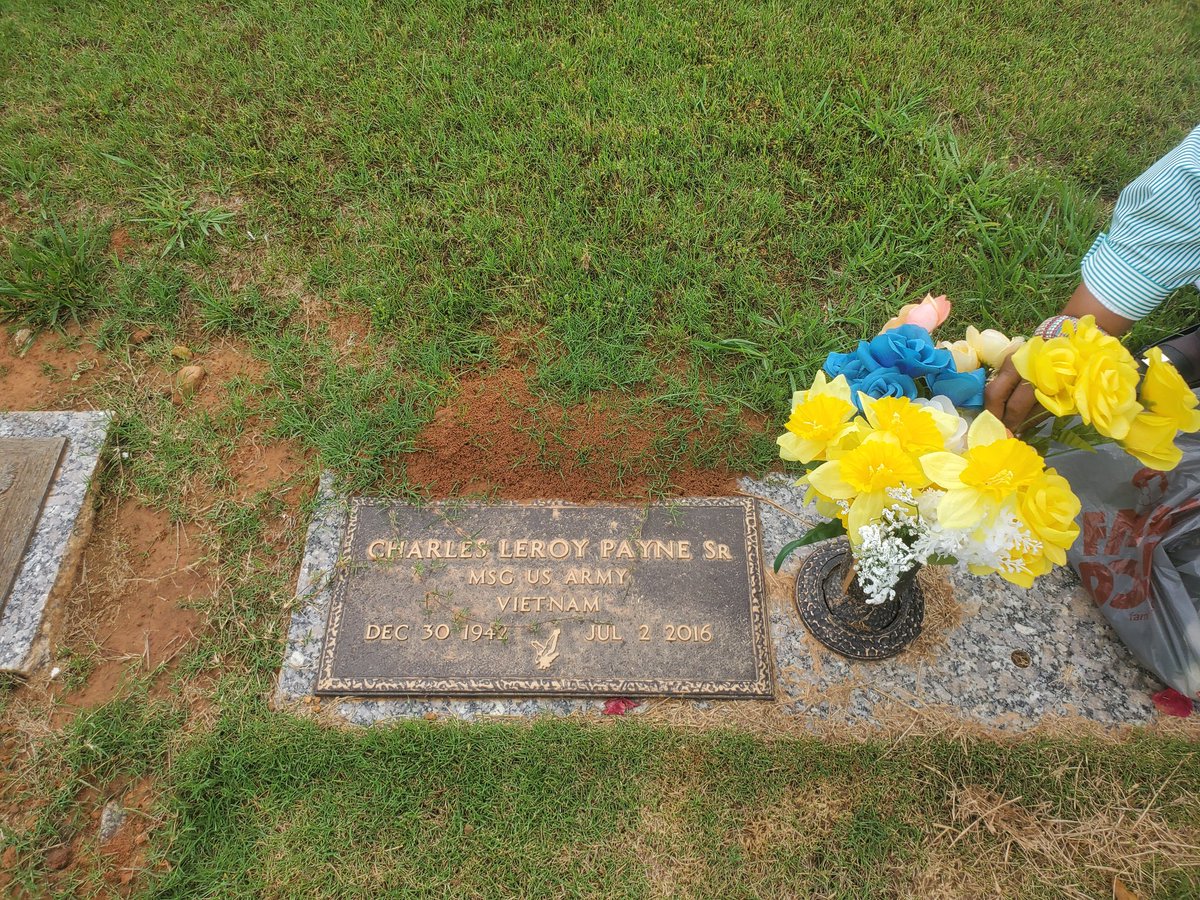 cvpayne's tweet photo. I hope everyone had a great weekend.  I saw my father's headstone for the first time. https://t.co/6J4NF3wph4