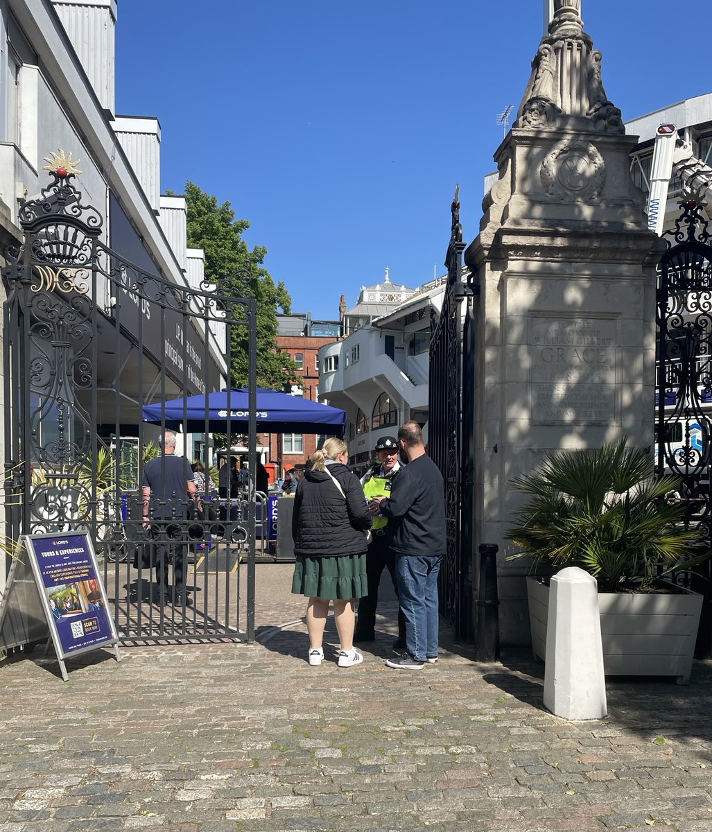 Today Project Servator visited the @HomeOfCricket. Our specially trained officers carry out deployments at any time, using a wide range of assets including plain clothes. If you see something that doesn't feel right contact police or use Gov.UK/ACT #LoveLords