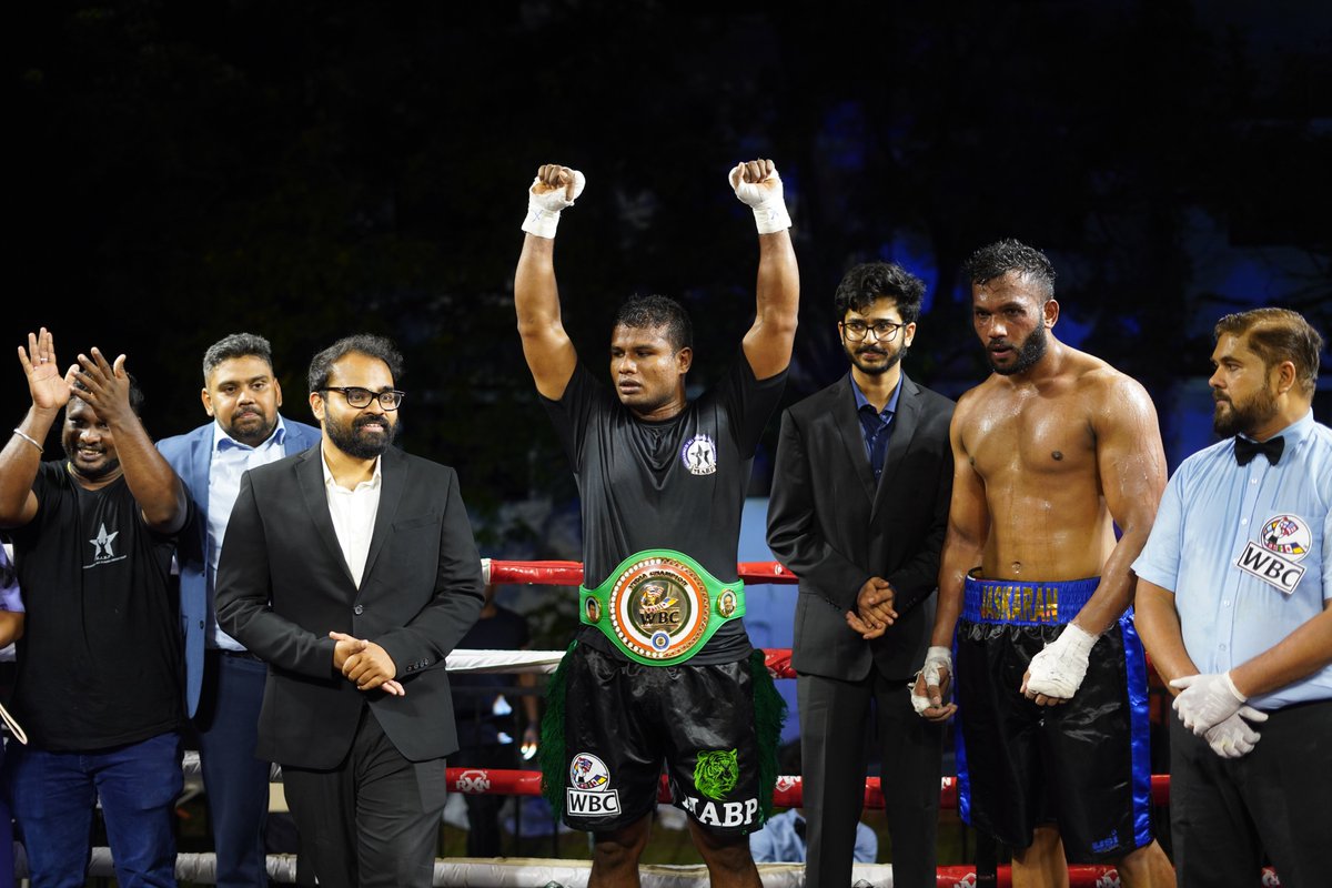 iboxingcouncil's tweet photo. Congratulations to the new WBC India Cruiserweight Champion - Chandru G from Tamil Nadu!

Chandru (10- 0) knocked out Jaskaran Singh (9-3) in the 4th round of the 8 round contest to win the WBC India Title at Hyderabad last night

#boxingbay #boxingmatch #wbc https://t.co/EGYYABIzuJ