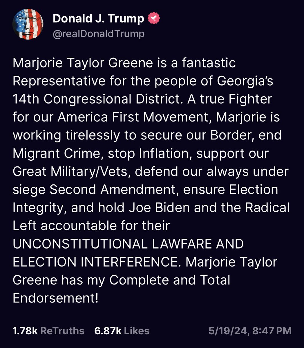 You will notice the most disgusting comments from radical left trolls on posts by or about two people - Donald Trump and Marjorie Taylor Greene. 

Why❓

Because they are the greatest fighters for the conservative causes and Democrats fear them most. 💪❤️

#Georgia #GaPol