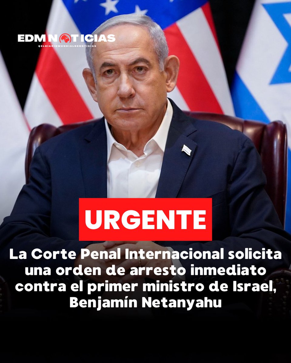 La CPI dicta órdenes de detención contra el primer ministro israelí y tres líderes de Hamás 📌La corte detalló que los individuos son responsables de 'crímenes de guerra y crímenes contra la humanidad'. #urgente #BenjaminNetanyahu