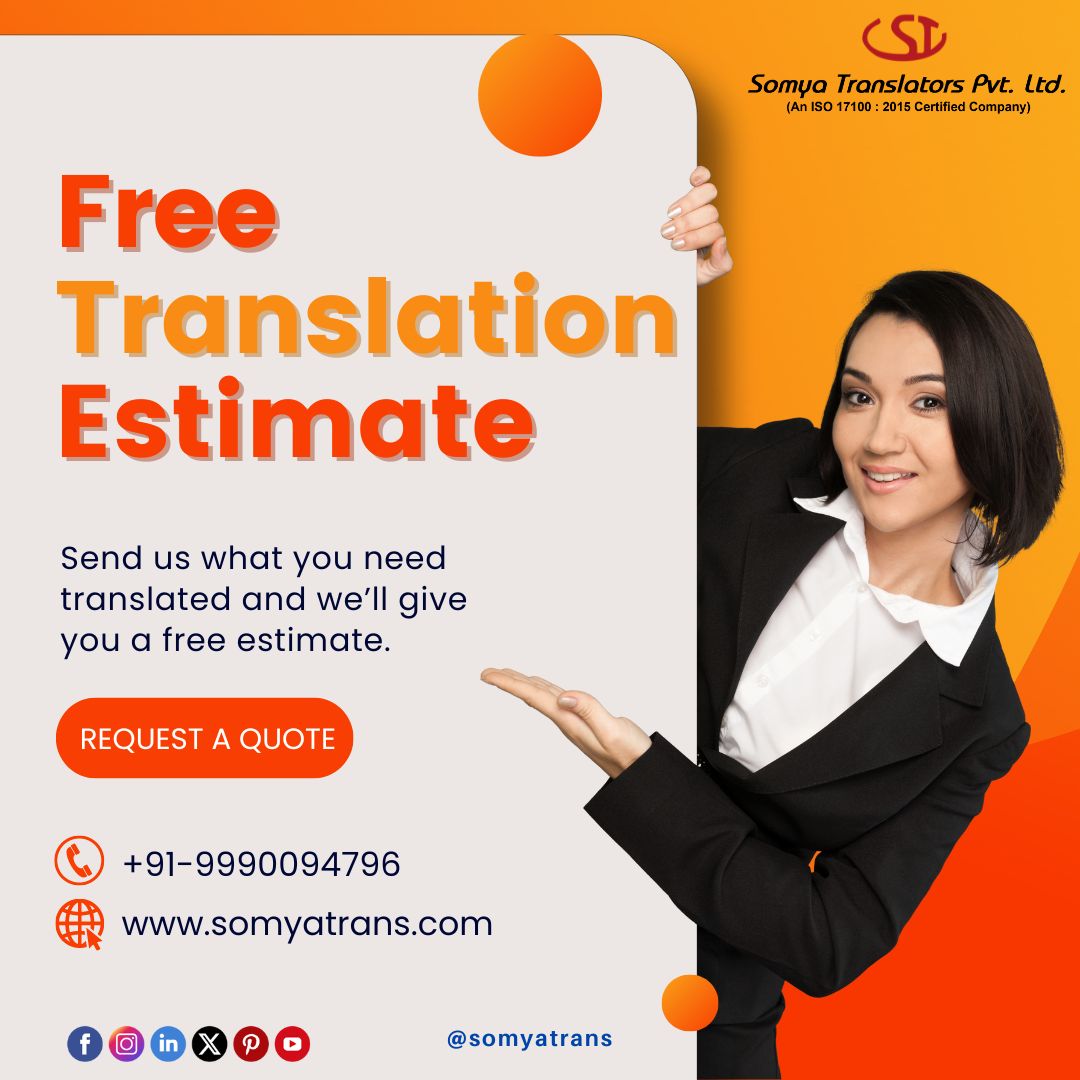 🔍💬 Need a translation estimate? Look no further! We're offering free translation estimates to help you get started on your next project. Reach out today to learn more! 🌐✉️ 

Visit: somyatrans.com

#TranslationServices #FreeEstimate #LanguageSolutions